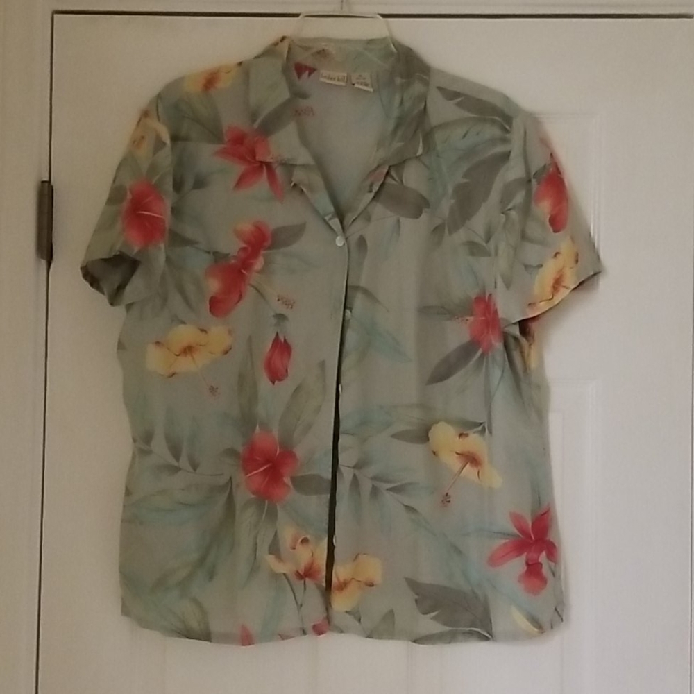 Short Sleeve Silk Blouse
